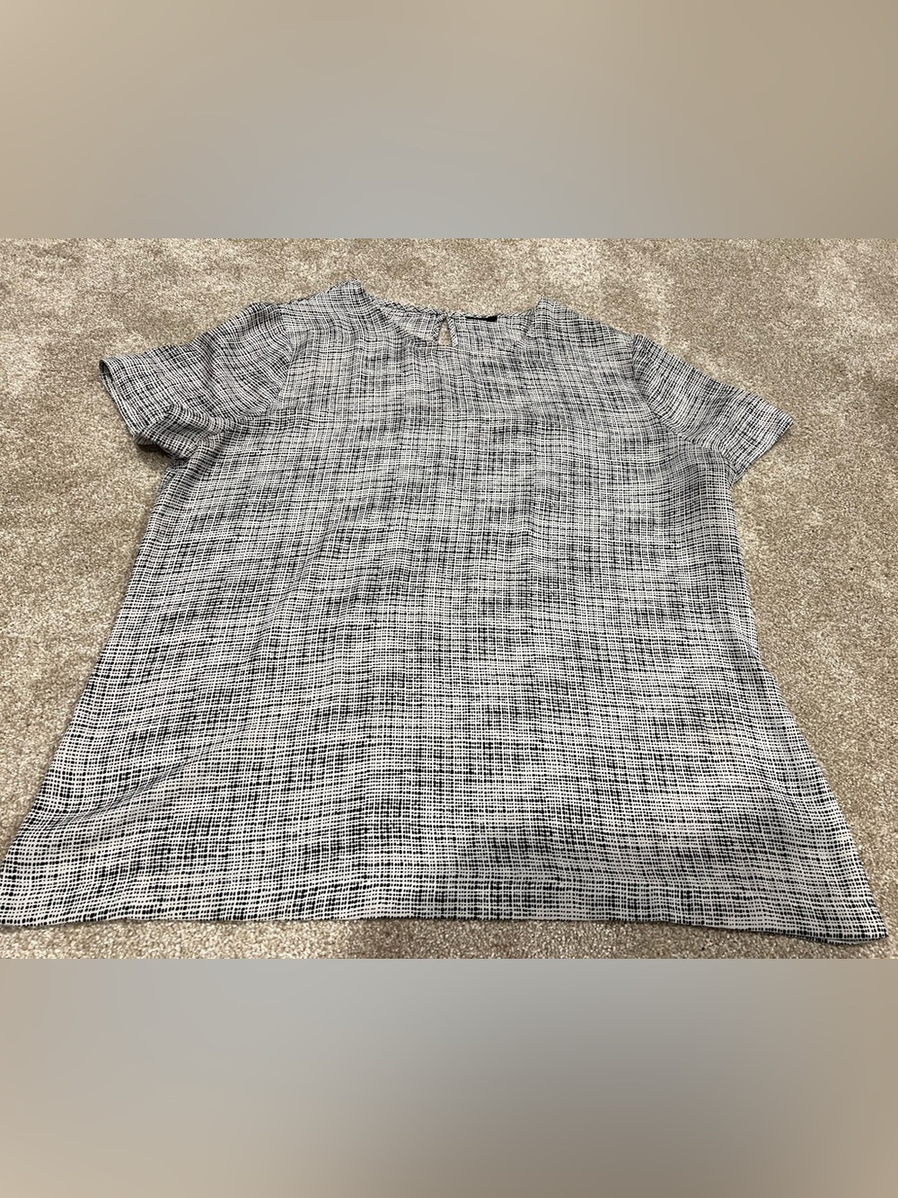 Black and White Grid Print Blouse